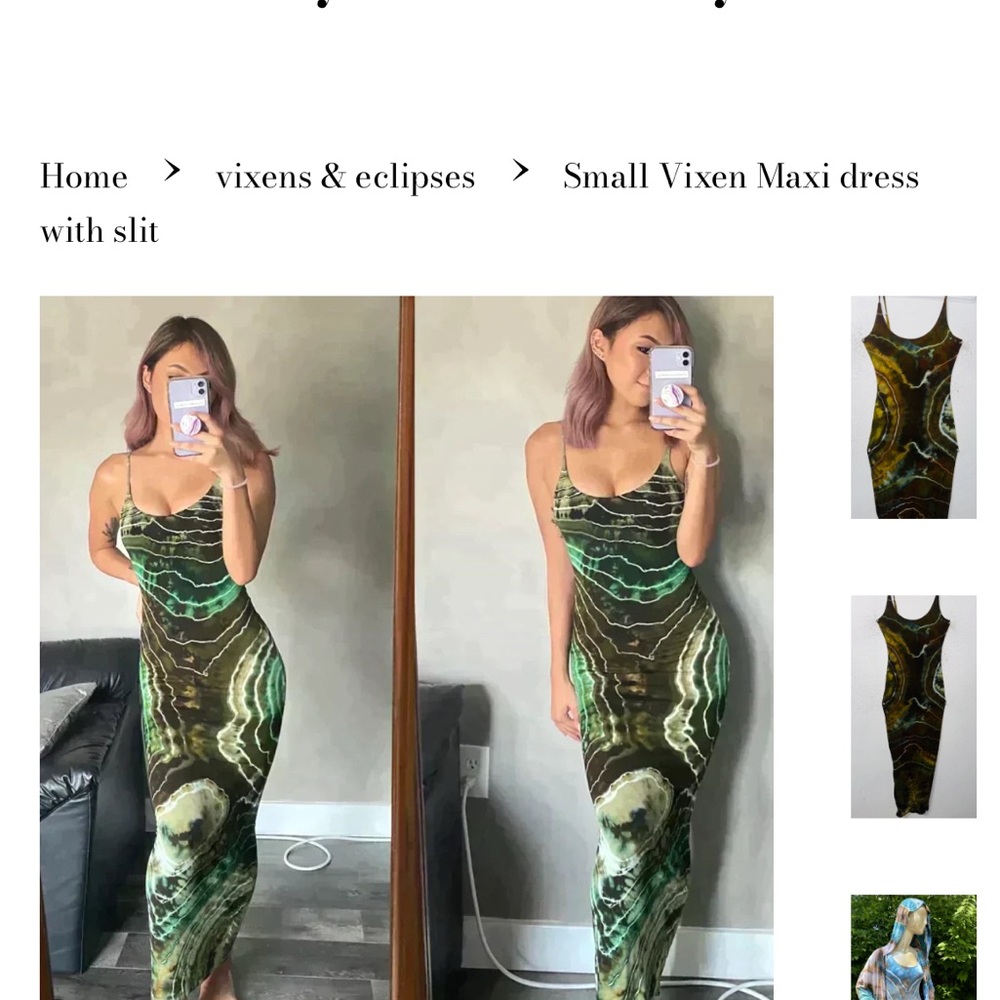 Green Maxi Dress Katya Moon Dyes